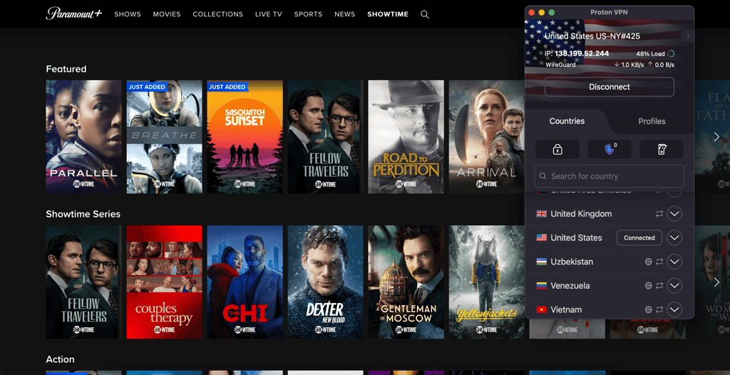 Proton VPN Paramount Plus