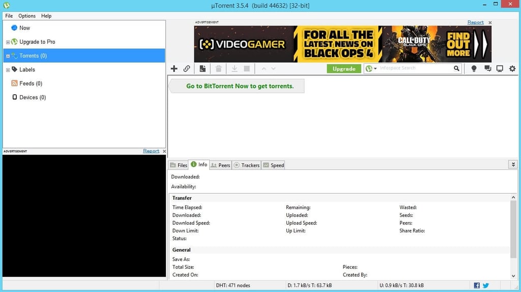 uTorrent interface