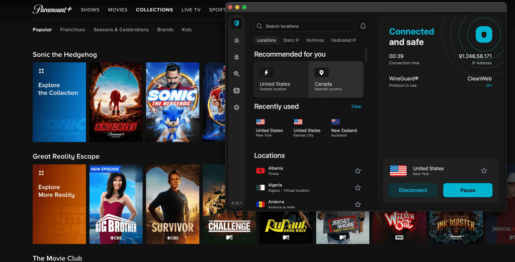 SurfShark VPN Paramount Plus