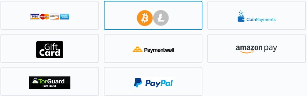 TorGuard payment options