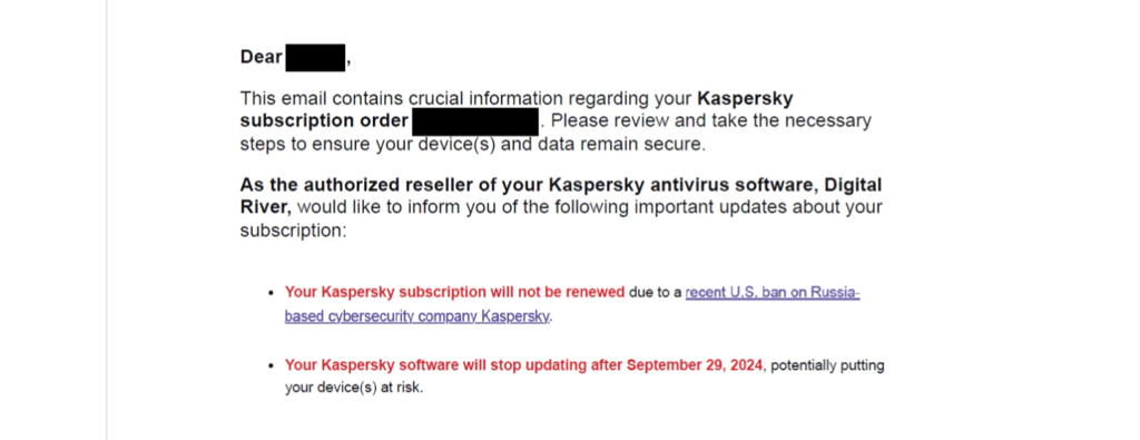 Unsafe Kaspersky