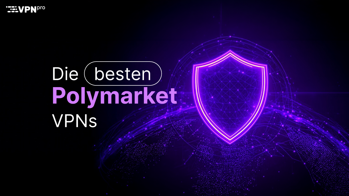 Polymarket-VPN, Sicherheits-Schild, schwarz-neon