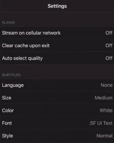 Popcorn Time settings