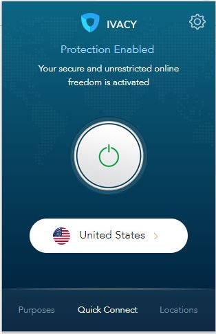 Ivacy VPN extension pour Chrome extension connectée aux US