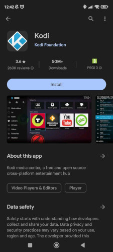 Kodi download via Android