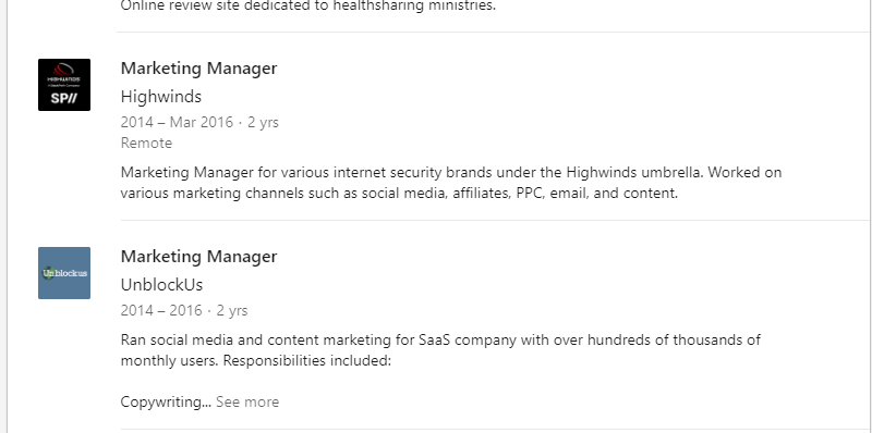 Perfil de LinkedIn de Peter Gratale