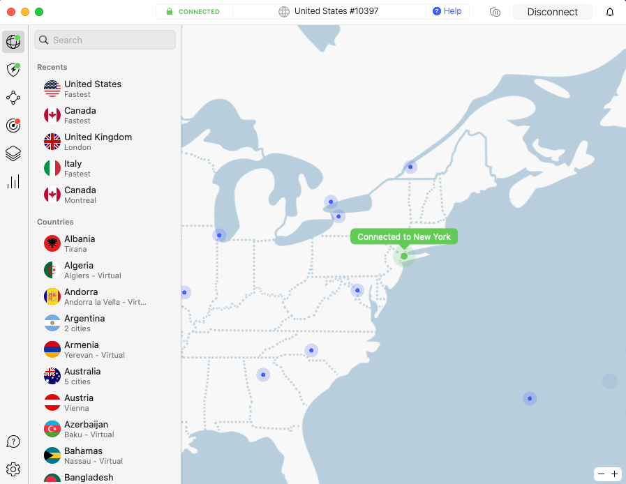 nordvpn connect to server