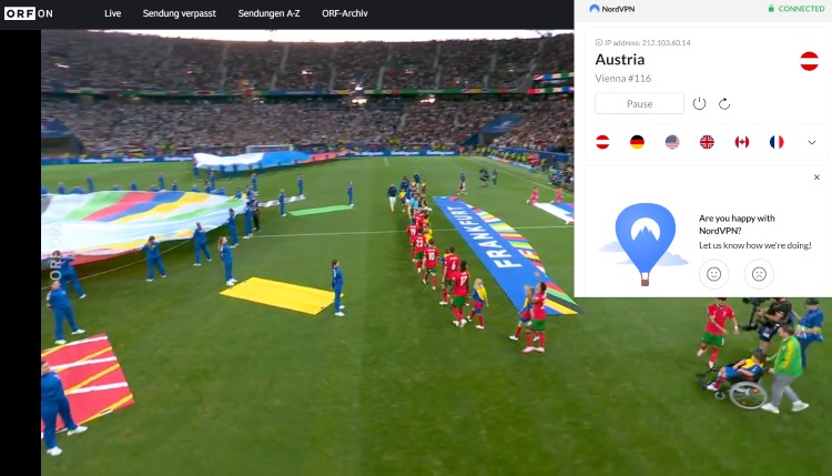 NordVPN Austria server