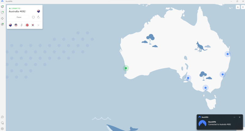 NordVPN Australian server to access free live NFL streams