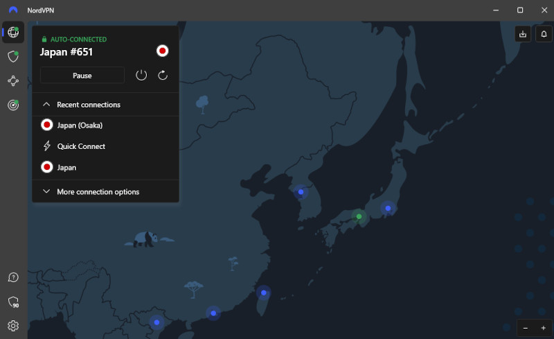 NordVPN Japanese server PC