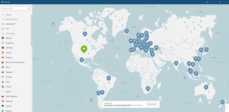 Serveurs de NordVPN