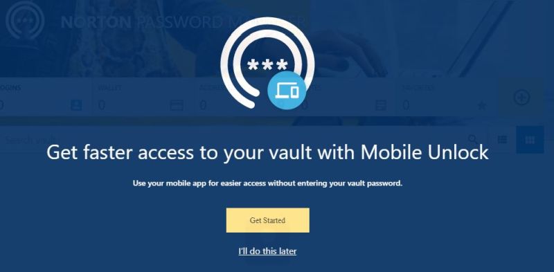 Norton Password Manager Mobile Unlock