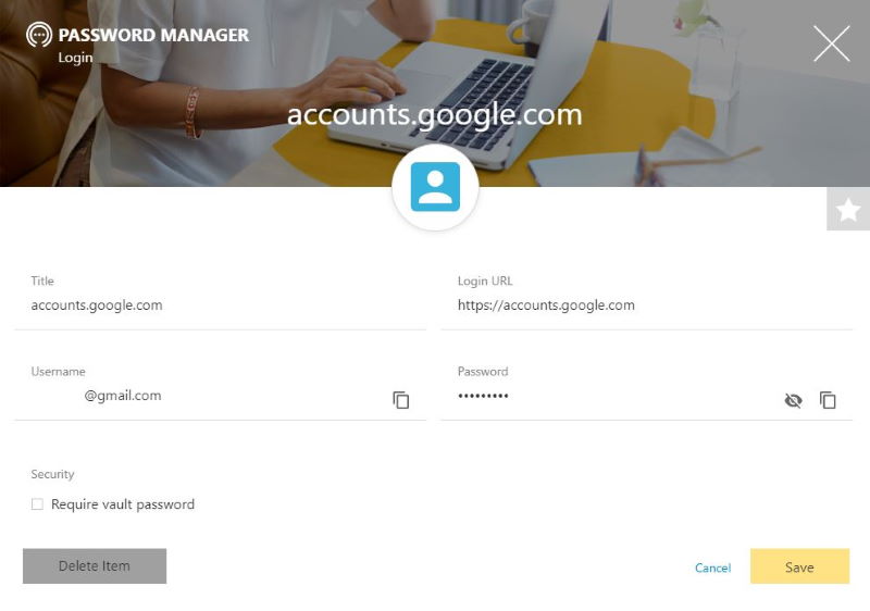 Norton Password Manager carte de mot de passe