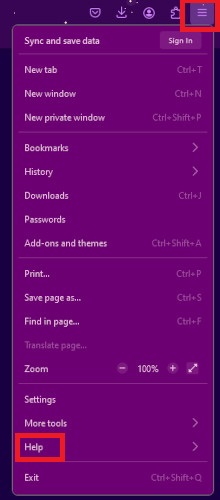 Open Firefox menu