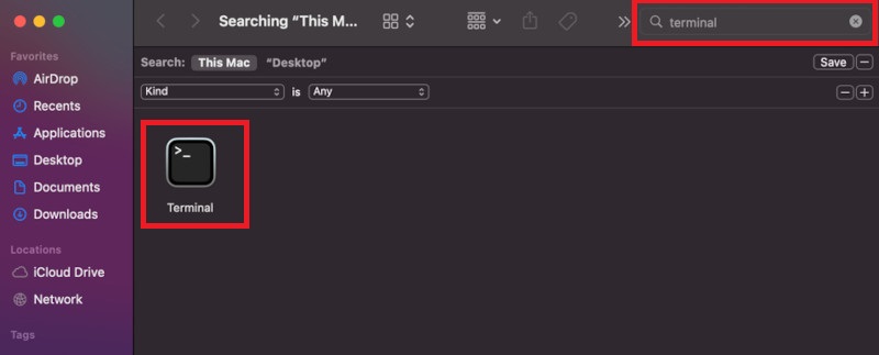 Open Mac terminal
