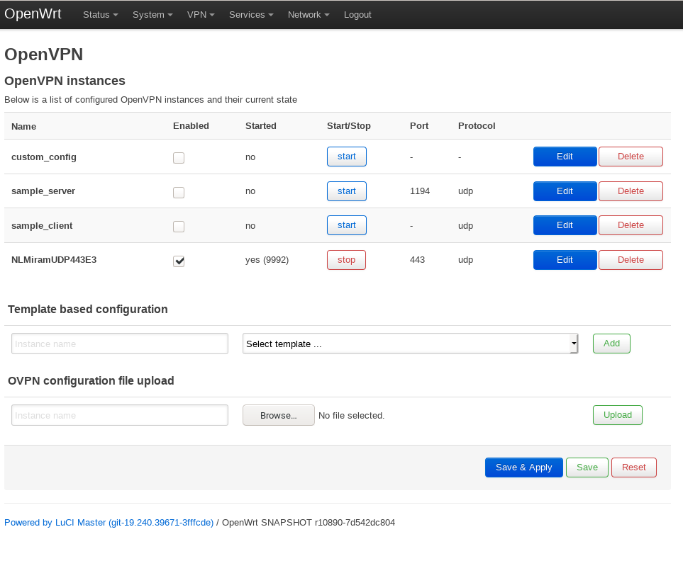 open vpn instances