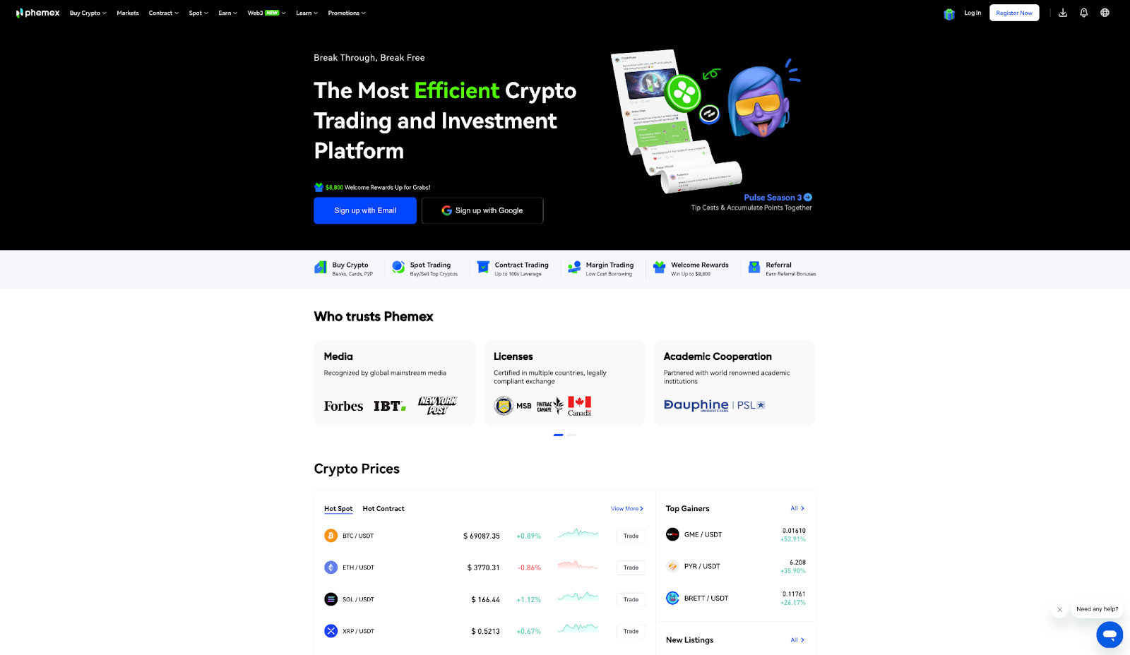 phemex website