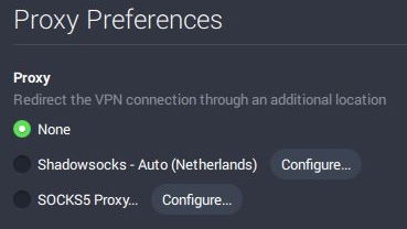 PIA VPN réglages - proxy