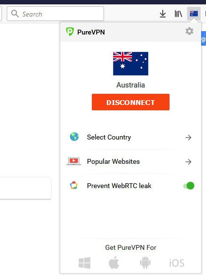 PureVPN extensions Firefox
