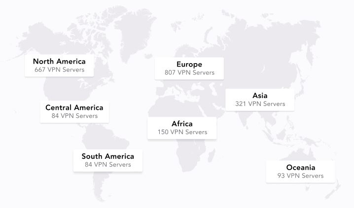Emplacements de serveurs de PureVPN