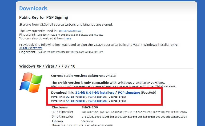 qbittorrent lien de telechargement pour Windows