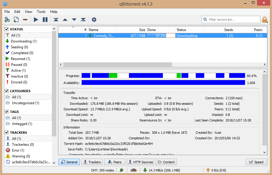 telechargement de fichiers dans qBittorrent