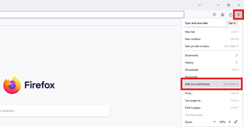 Mozilla Firefox add-ons settings