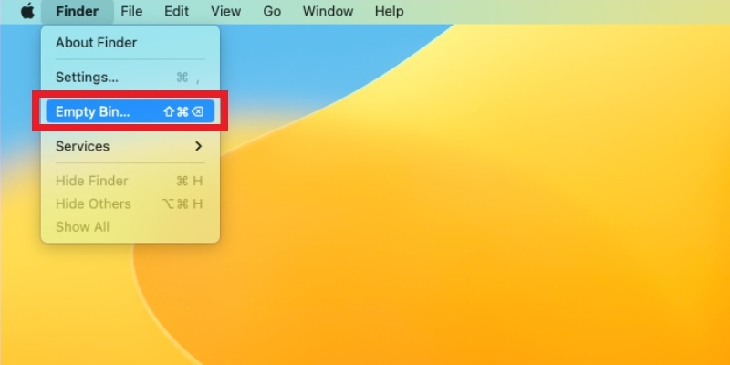 Empty macOS Bin