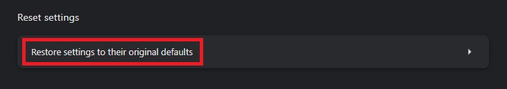 Reset Chrome settings