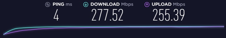 SaferVPN test vitesse de base