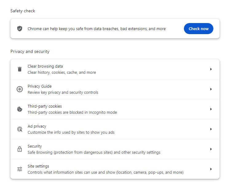 Safety check