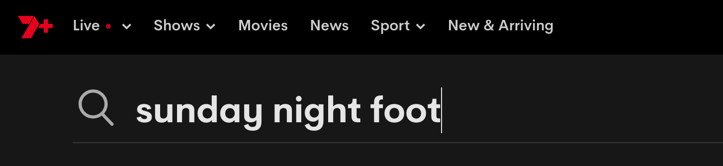 search for sunday night football
