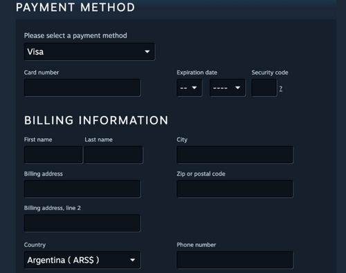 Steam region payment