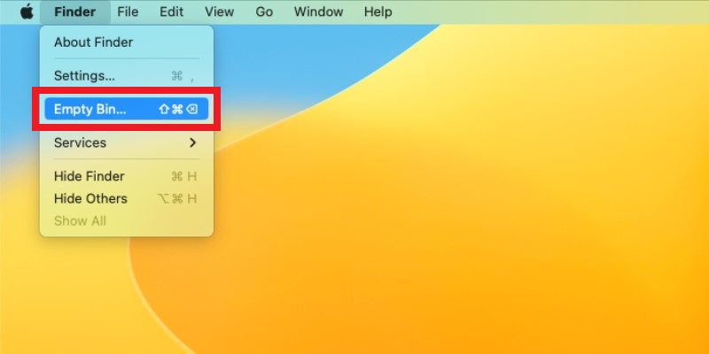 Empty Bin on MacOS