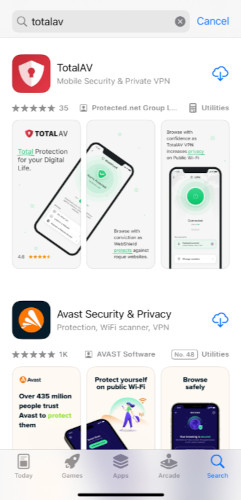 TotalAV app store