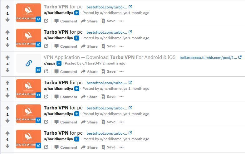 Turbo VPN on Reddit