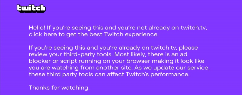 Twitch purple screen