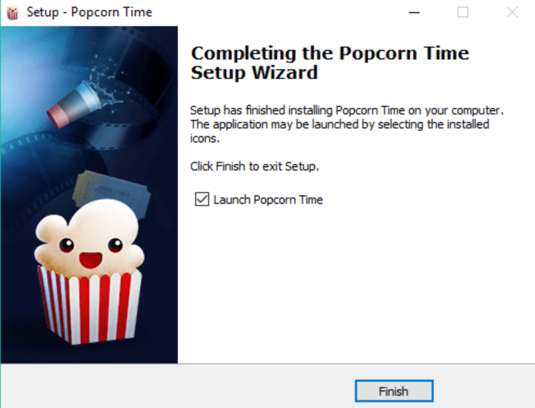 Popcorn Time installed on Windows