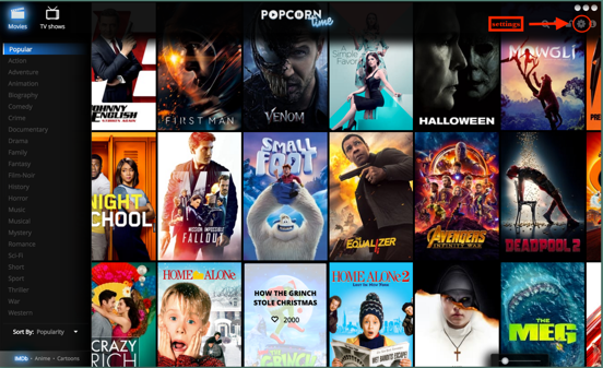 Popcorn Time movie selection